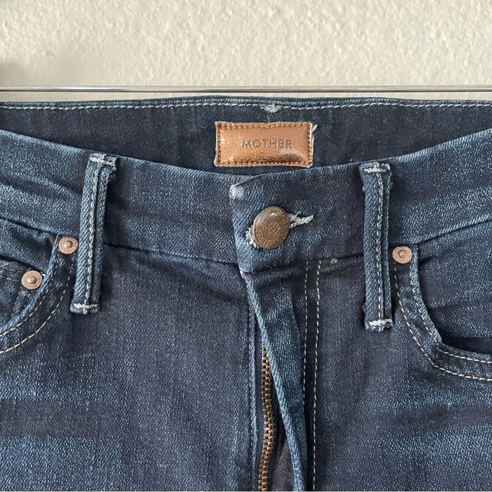 MOTHER High Waisted Looker Skinny Jeans in Coffee Tea or Me Women’s 24 Blue - Picture 7 of 16